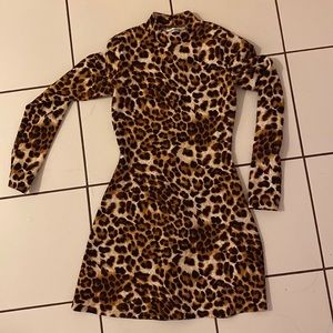 Reformation mockneck leopard print dress — size small!